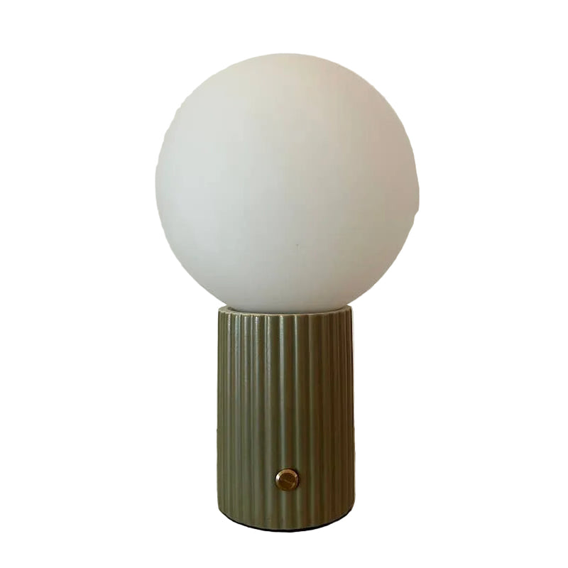 Lumie Green Ceramic rechargeable touch lamp - Ball shade