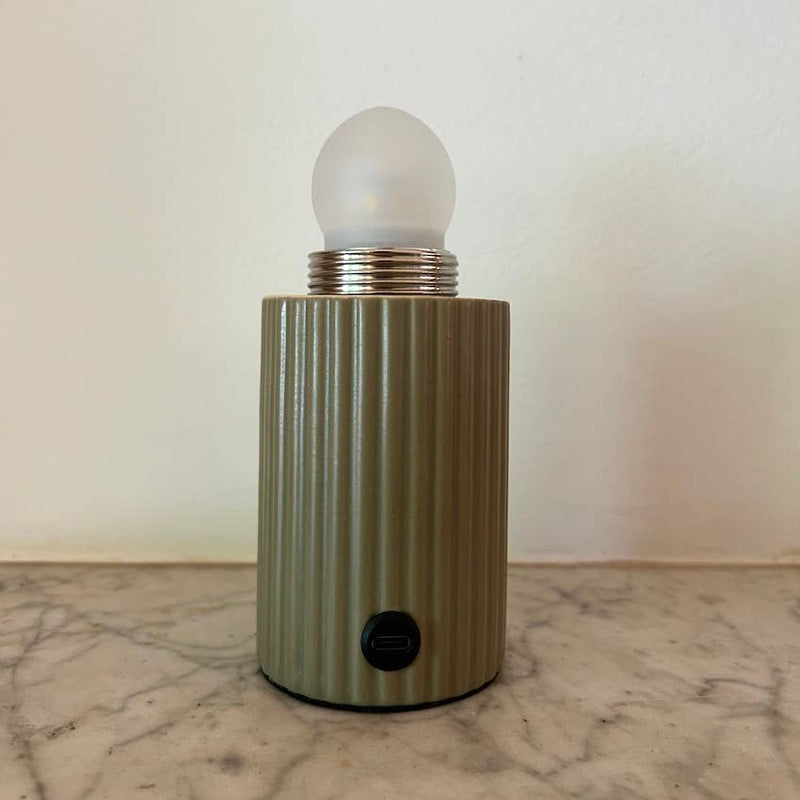 Lumie Green Ceramic rechargeable touch lamp - Ball shade