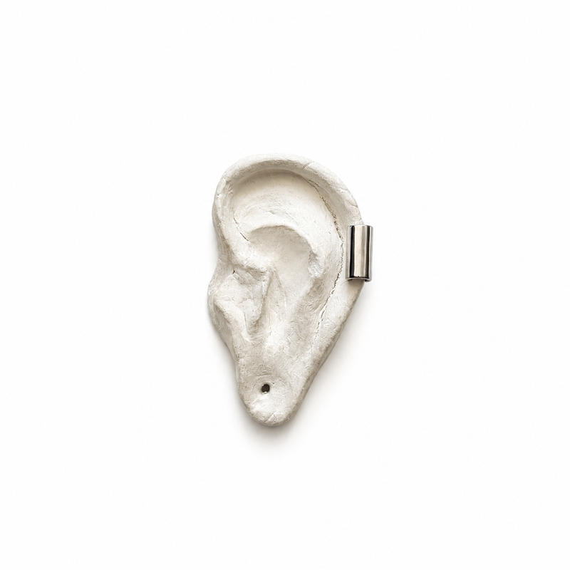 Silver Earlobe Cuff Earring One piece