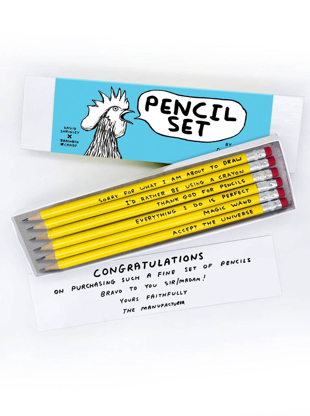Funny Gift - David Shrigley Pencil Box - 6 Designs (Set 3)