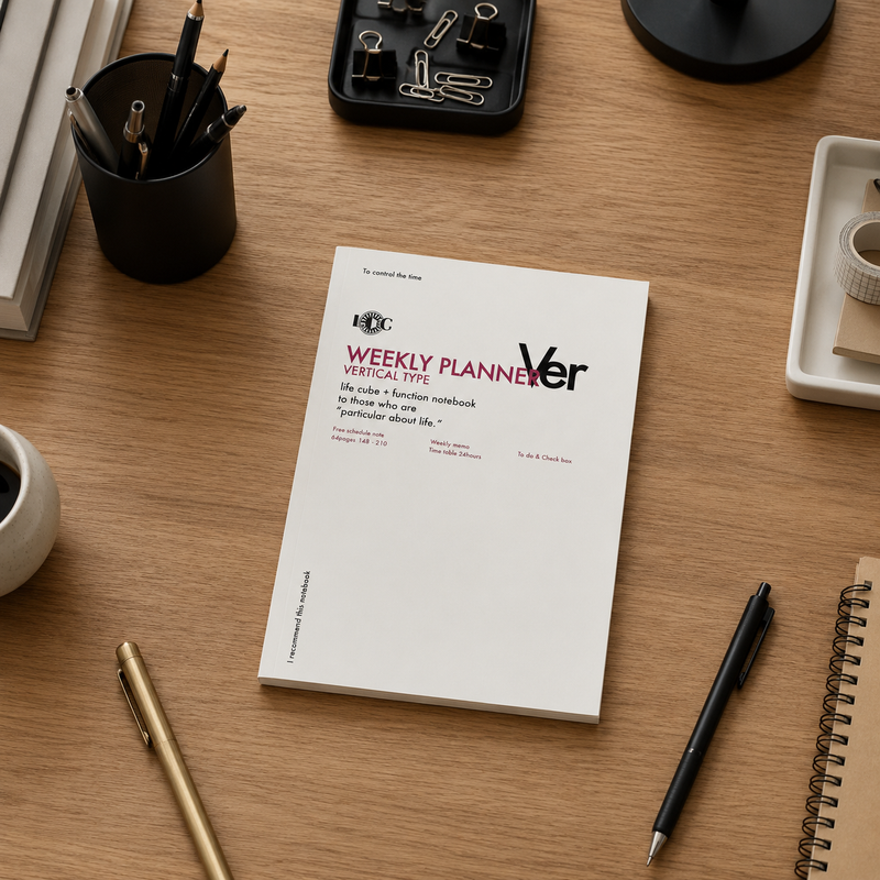 Luddite Weekly Planner Vertical Type A5 Undated, Lightweight & Modular