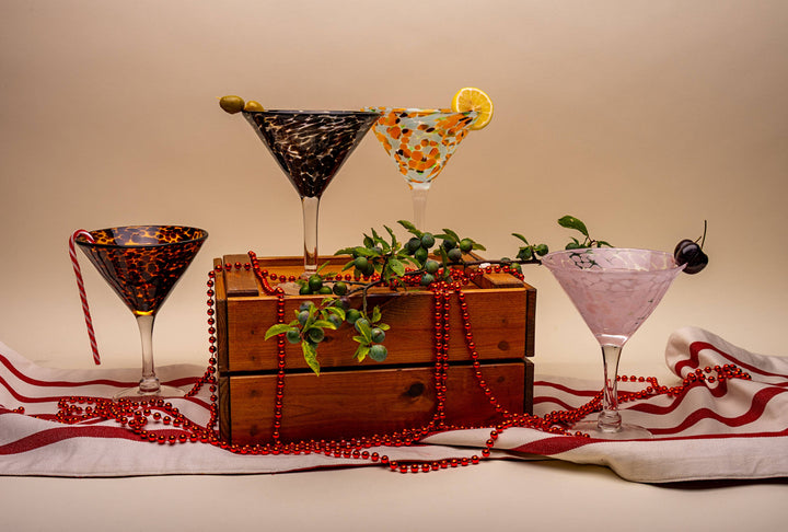 Large Martini Glass in Dalmatian Print