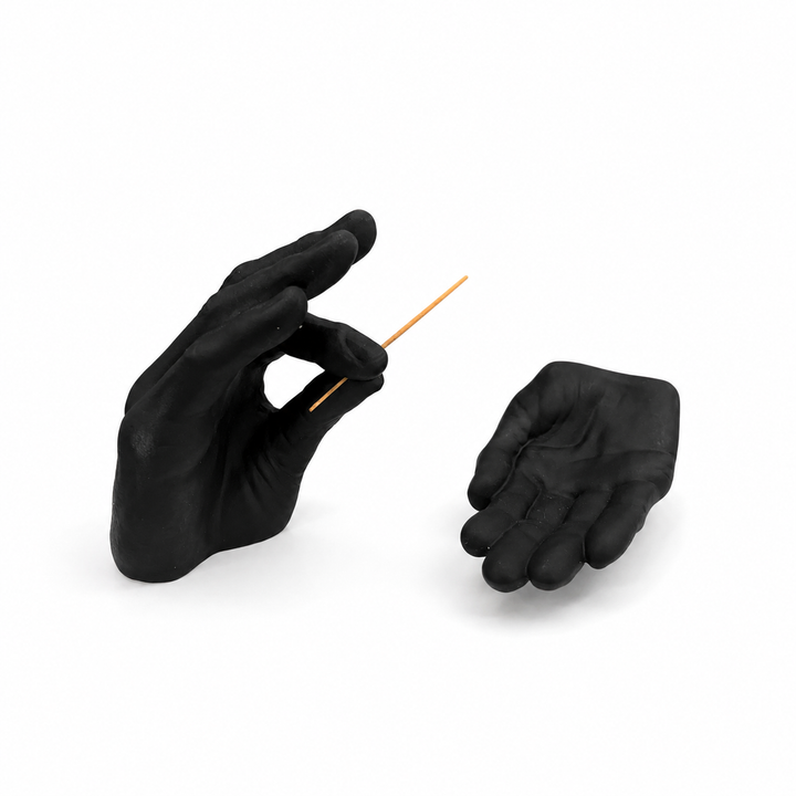 Black Handheld Incense Holder Set