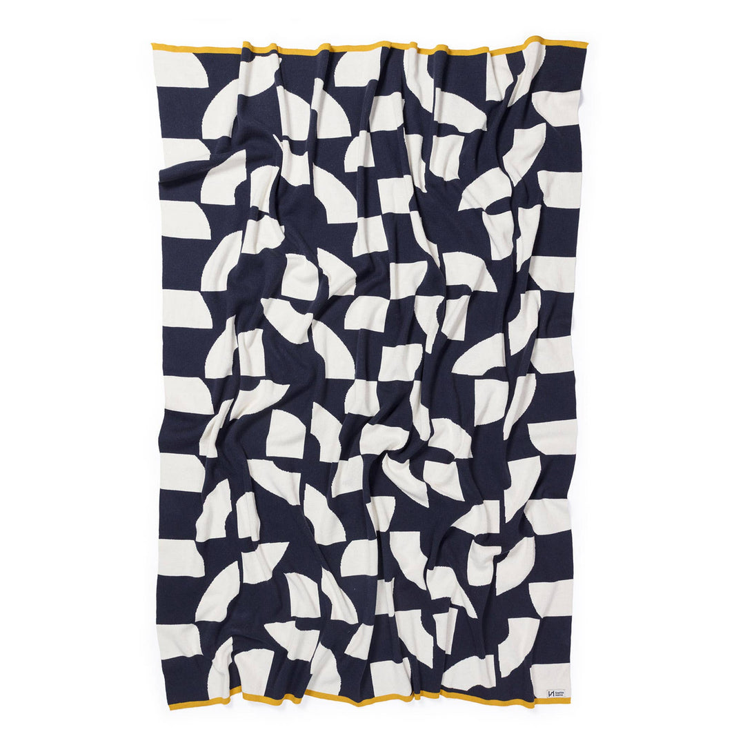 Cotton Knit Throw Blanket: Deko Navy