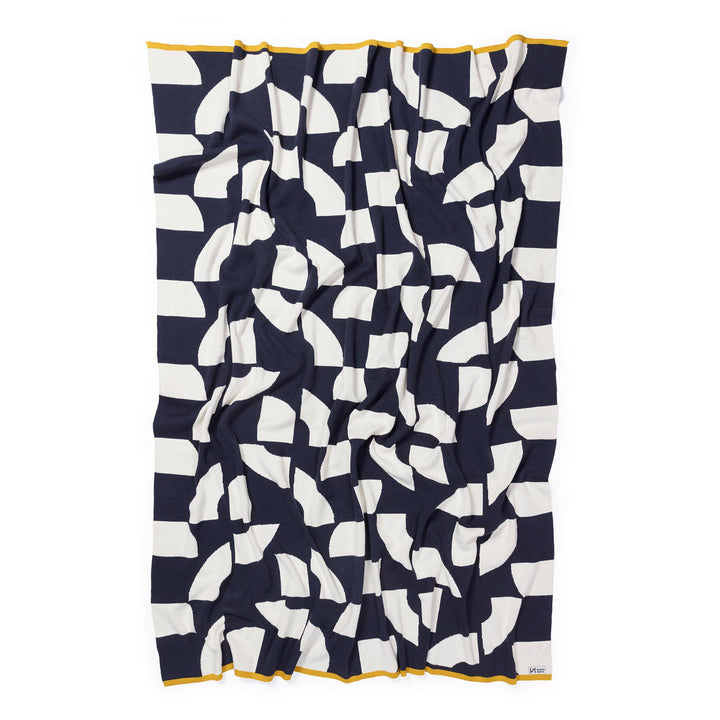 Cotton Knit Throw Blanket: Deko Navy