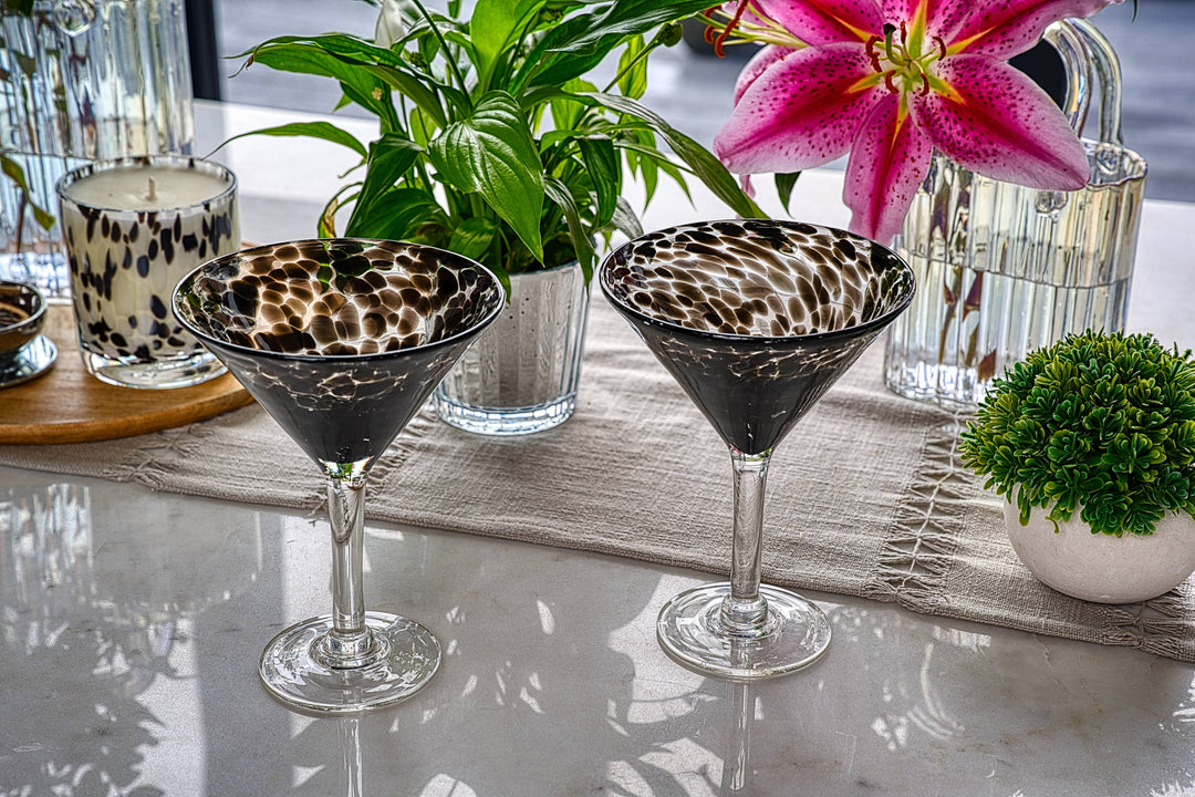 Large Martini Glass in Dalmatian Print