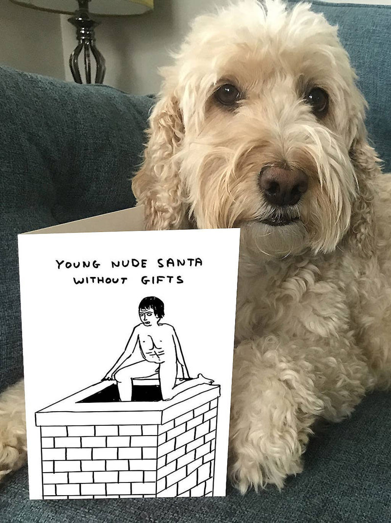 David Shrigley Funny Young Nude Santa Christmas Card