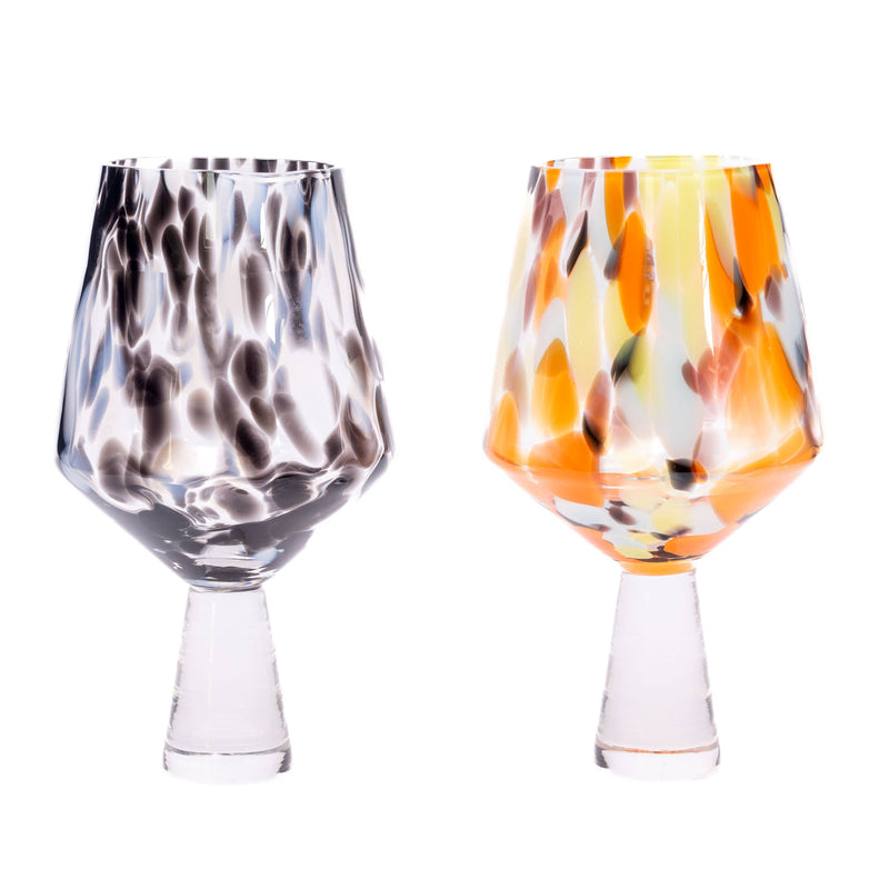 Dalmatian Large Wine Glass Pedestal Stem