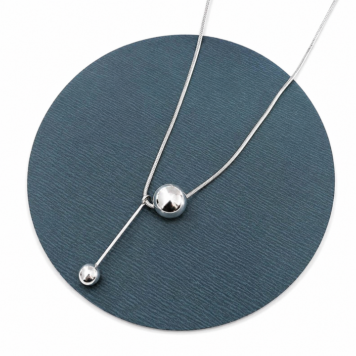 Silver Ball Pendant Necklace