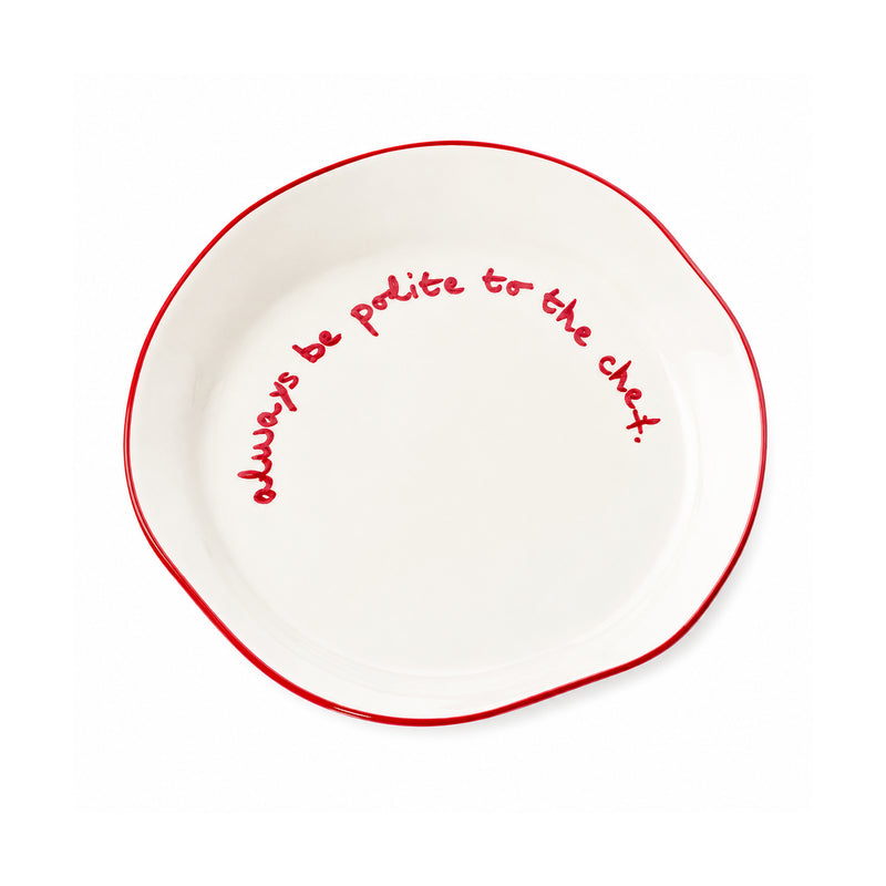 MÆGEN Statement Plate 'Always Be Polite To The Chef'