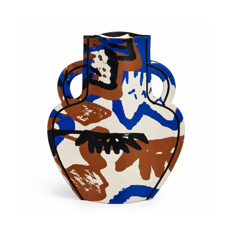 M2P Crete Amphora Large Vase Black Blue Clay