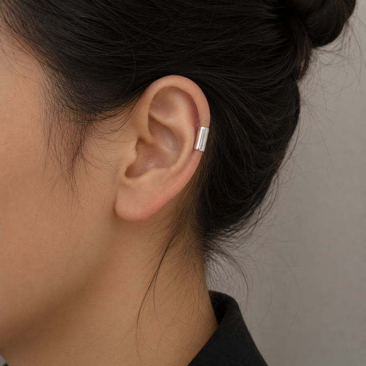 Silver Earlobe Cuff Earring (one piece)