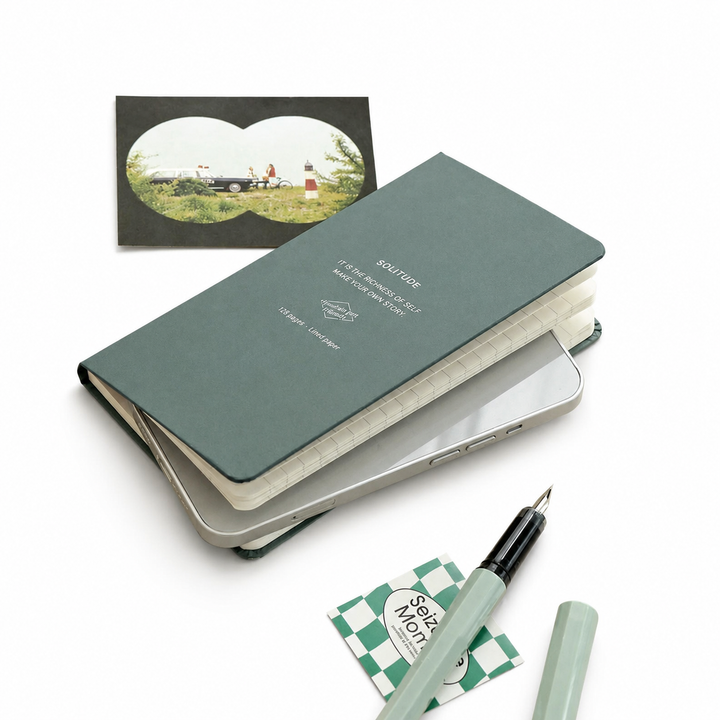 Iconic Solitude B7 Line Handy Notebook, Meadow Grey- by Notable Designs
