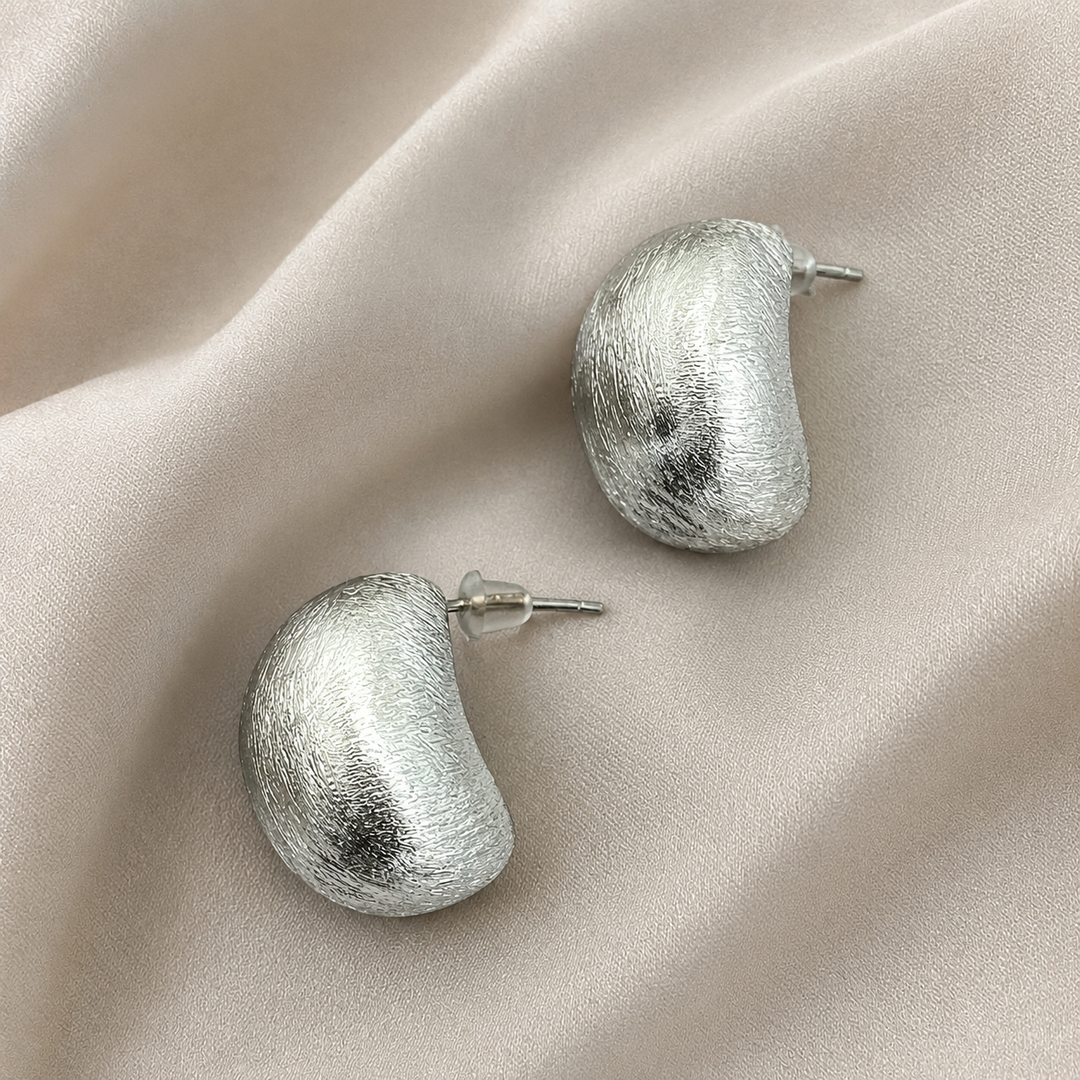 Sterling Silver Brushed Earring