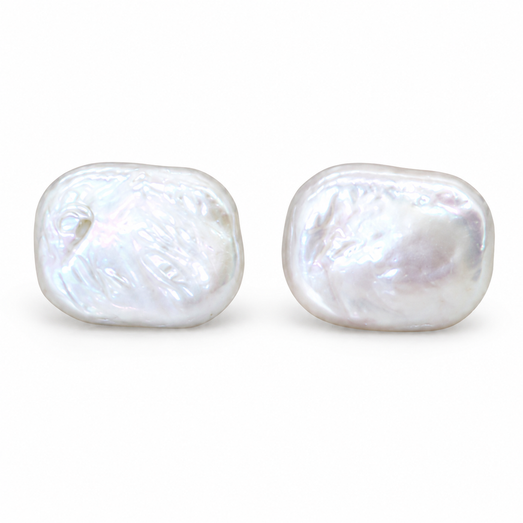 Freshwater Irregular Square Pearl Earrings