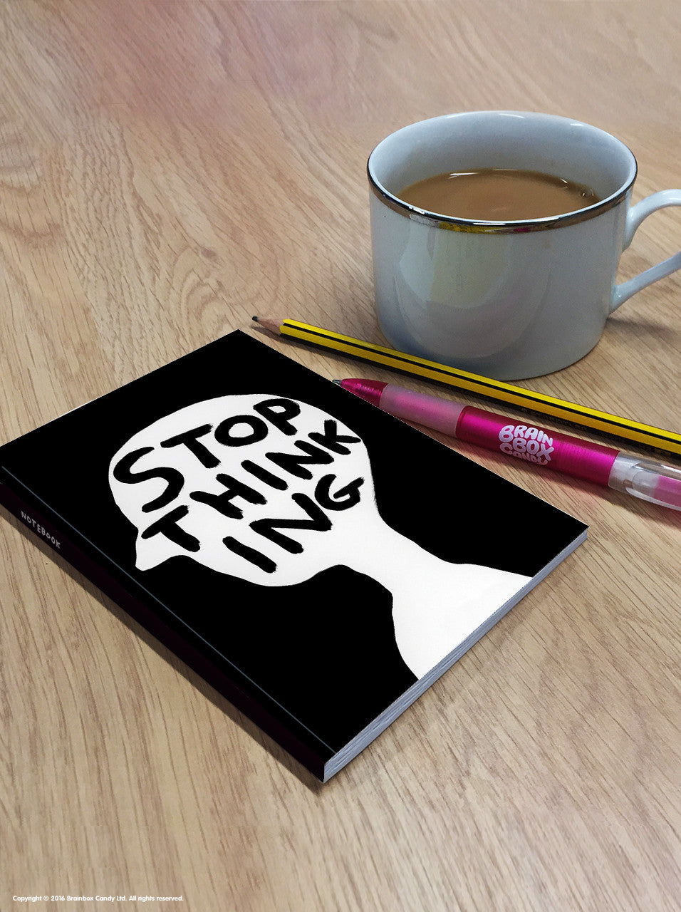 Funny A6 Notebook By David Shrigley - Stop Thinking