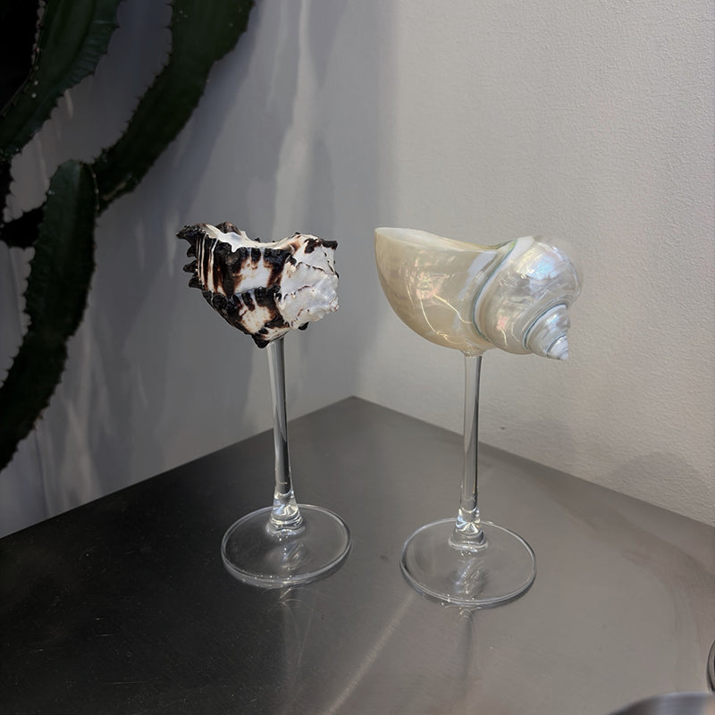 Pearly Shell Champagne Glass With Stem