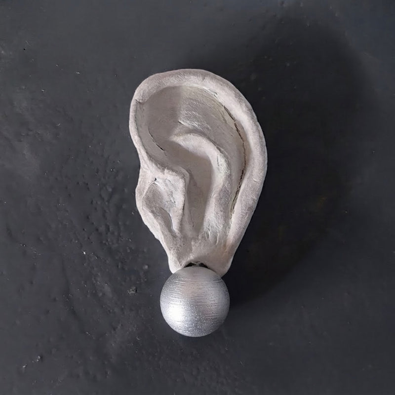 Brushed Round Silver Stud Earrings