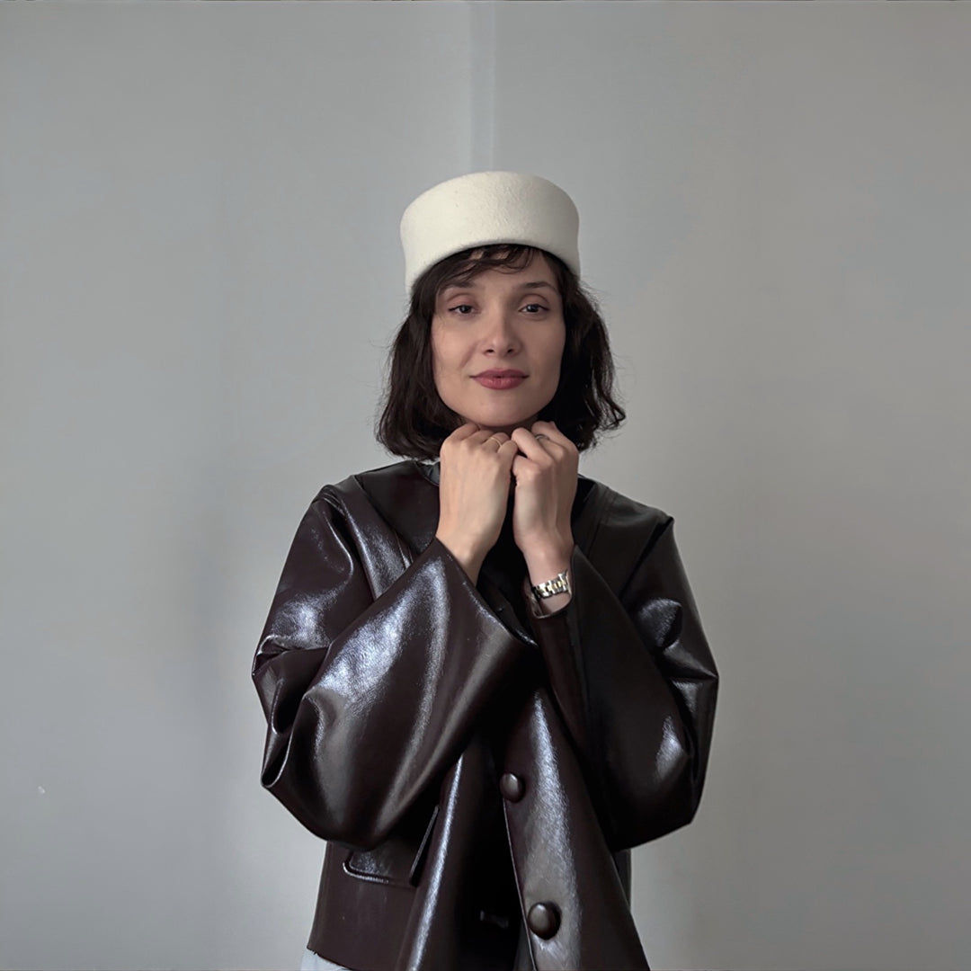 White Wool Pillbox Hat