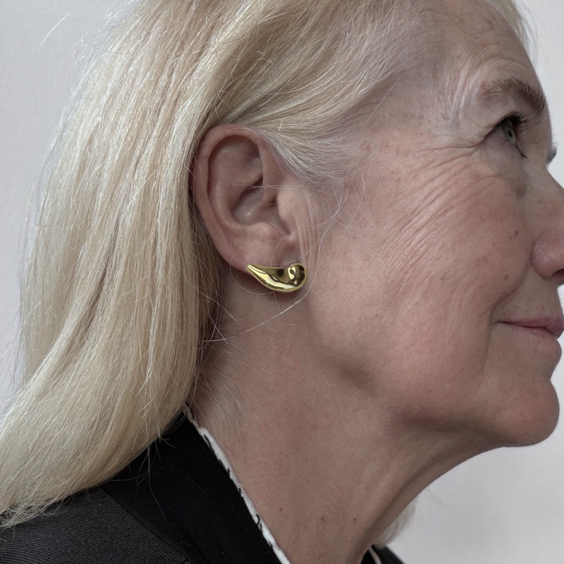 Gold Earlobe Cuffs Earrings