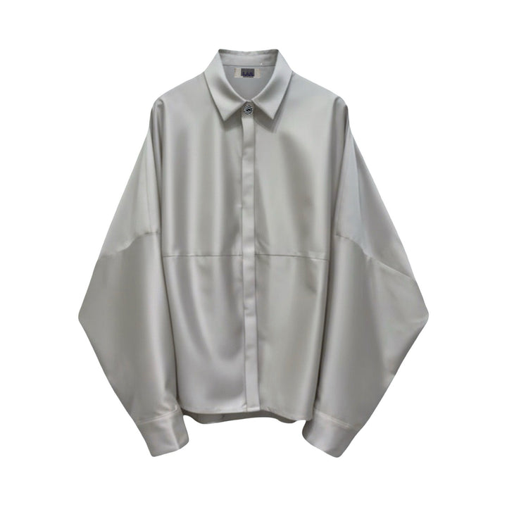 Beige Bias Lantern Oversize Shirt