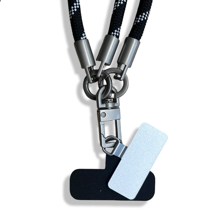 Black Striped Nylon Multifunctional Lanyard