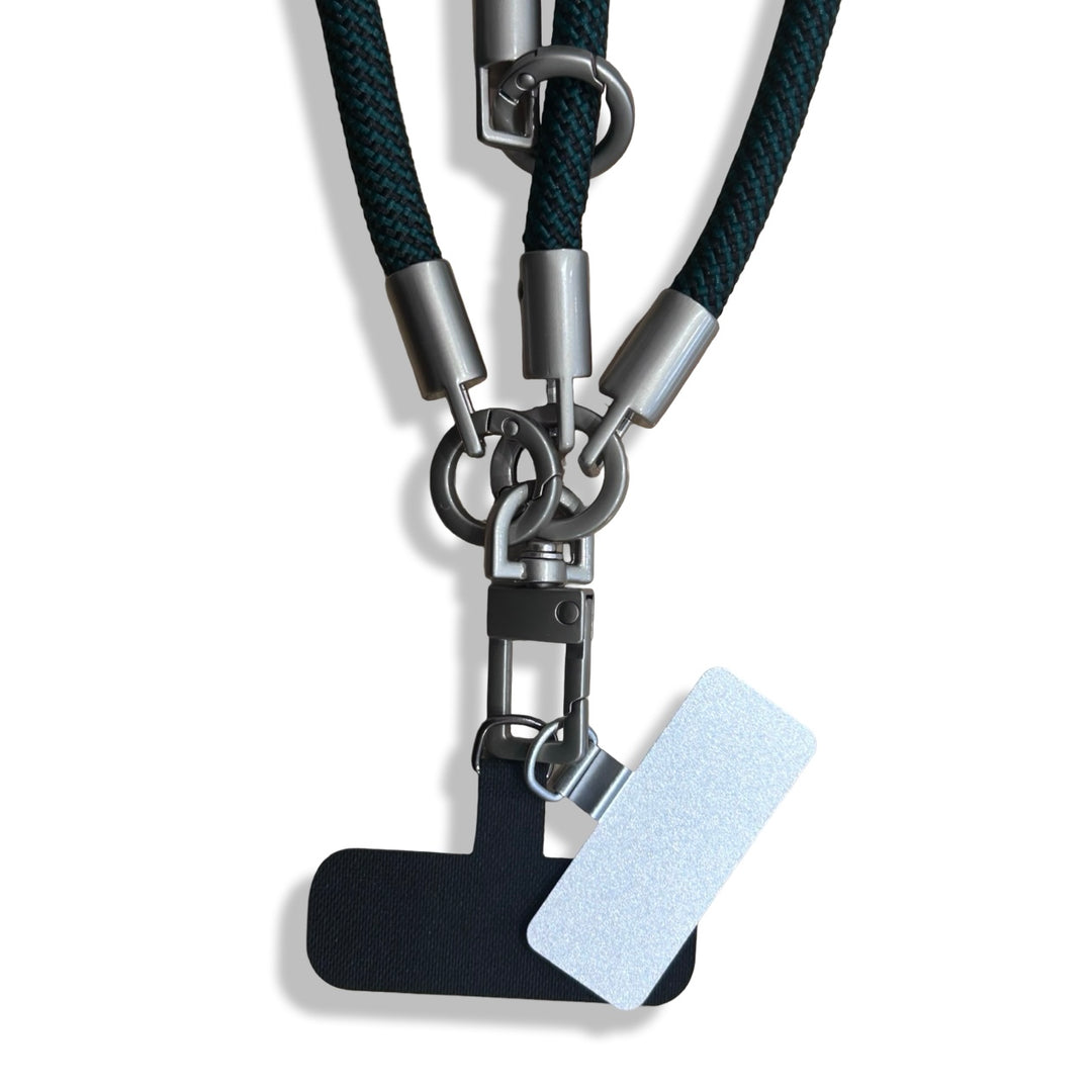 Green Striped Nylon Multifunctional Lanyard