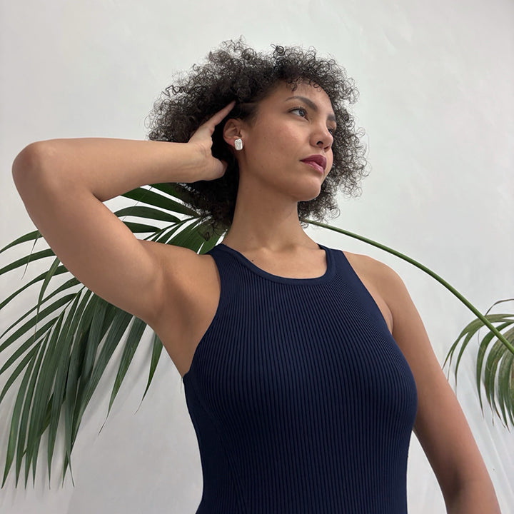 Navy Knitted Maxi Dress